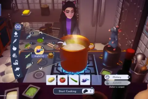 Recette de baudroie grillée à la poêle dans Disney Dreamlight Valley