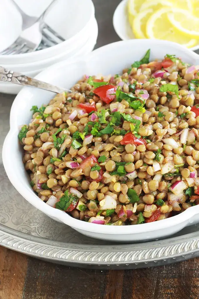 Zdjęcie Recette authentique de salade de lentille marocaine pleine de saveurs